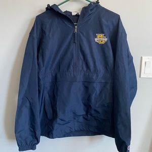 Marquette rain coat and sweatshirt
